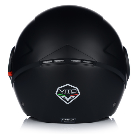 KASK MOTOCYKLOWY OTWARTY | VITO AMARO BLACK | MATOWY SKUTER CHOPPER +BLENDA 