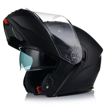 KASK MOTOCYKLOWY VITO FURIO CZARNY MAT SZCZĘKOWY + INTERKOM VITO BLUETOOTH