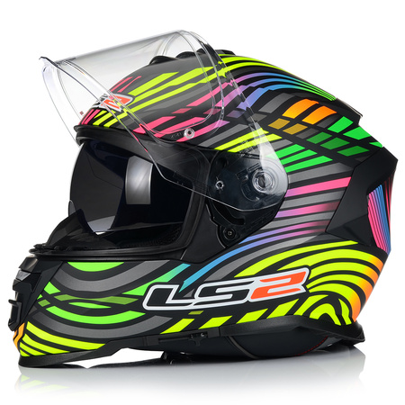 KASK MOTOCYKLOWY LS2 FF800 STORM II RAINBOW + PINLOCK + BLENDA ECER 22.06