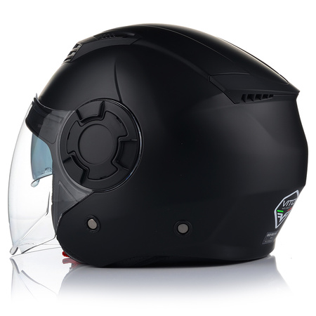KASK MOTOCYKLOWY | VITO ISOLA | OTWARTY CZARNY MATT SKUTER CHOPPER + BLENDA