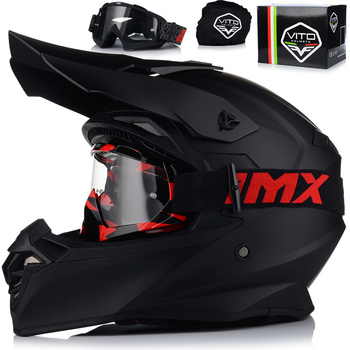 KASK MOTOCYKLOWY | VITO TIVOLI + GOGLE IMX | OFF-ROAD ENDURO CROSS QUAD ATV