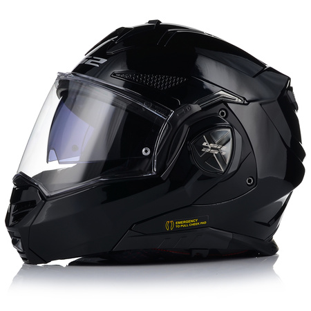 KASK MOTOCYKLOWY LS2 FF901 ADVANT CZARNY POŁYSK + INTERKOM VITO BLUETOOTH