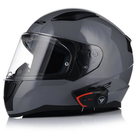 KASK MOTOCYKLOWY LS2 FF353 RAPID II NARDO GREY + INTERKOM VITO BLUETOOTH