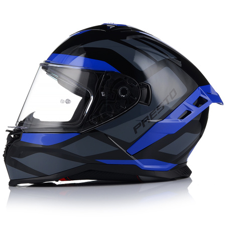 KASK MOTOCYKLOWY | VITO PRESTO BLUE | INTEGRALNY SYSTEM PINLOCK + BLENDA