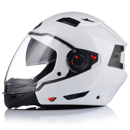 KASK MOTOCYKLOWY OTWARTY 2w1 AIROH EXECUTIVE BIAŁY ODPINANA SZCZĘKA +BLENDA