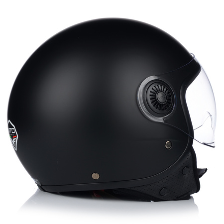 KASK MOTOCYKLOWY OTWARTY | VITO LORETO | CZARNY MAT SKUTER CHOPPER ECE 22.06