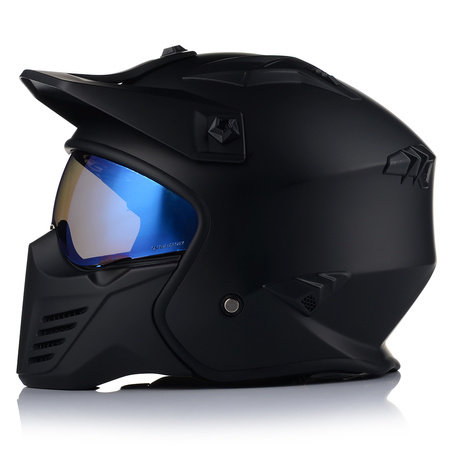 KASK MOTOCYKLOWY OTWARTY VITO BRUZANO ODPINANA SZCZĘKA  + DASZEK + 2x SZYBA