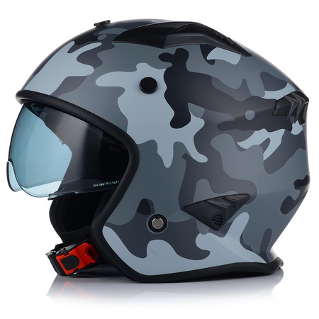 KASK MOTOCYKLOWY OTWARTY | VITO BRUZANO MATT | ODPINANA SZCZĘKA + 2x SZYBA