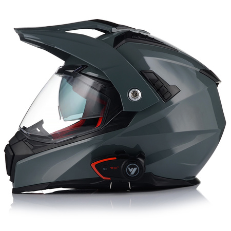 KASK MOTOCYKLOWY VITO MOLINO GREY ENDURO CROSS QUAD ATV + INTERKOM + BLENDA 2XL