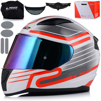 KASK MOTOCYKLOWY LS2 FF353 RAPID II CIRCUIT ECE 22.06 + TĘCZOWA SZYBA