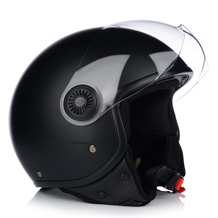 KASK MOTOCYKLOWY OTWARTY | VITO LORETO | CZARNY MAT SKUTER CHOPPER ECE 22.06