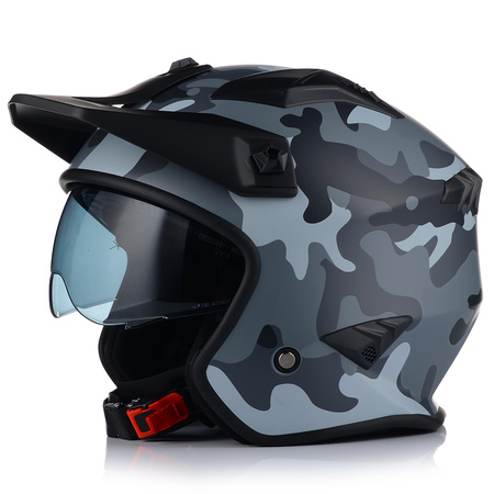 KASK MOTOCYKLOWY OTWARTY VITO BRUZANO ODPINANA SZCZĘKA  + DASZEK + 2xSZYBA