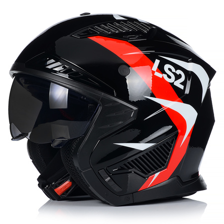 KASK MOTOCYKLOWY 4w1 LS2 OF606 TRIAL ODPINANA SZCZĘKA + DASZEK + 2x SZYBA