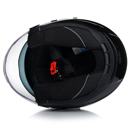 KASK MOTOCYKLOWY OTWARTY CZARNY POŁYSK SKUTER CHOPPER + BLENDA ECER 22.06