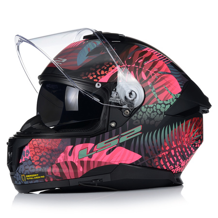 KASK MOTOCYKLOWY LS2 FF808 STREAM II JUNGLE KEVLAR SYSTEM PINLOCK + BLENDA