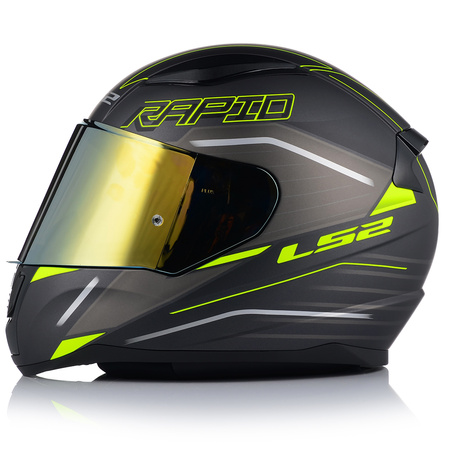 KASK MOTOCYKLOWY LS2 FF353 RAPID II ROKKU ECE 22.06 + ZŁOTA SZYBA
