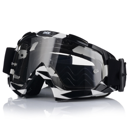 GOGLE MOTOCYKLOWE IMX MUD BIAŁO-CZARNE ANTYPARA ANTIFOG CROSS QUAD ATV