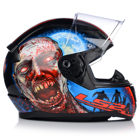 KASK MOTOCYKLOWY LS2 FF353 RAPID II ZOMBIE RED SYSTEM PINLOCK ECER 22.06