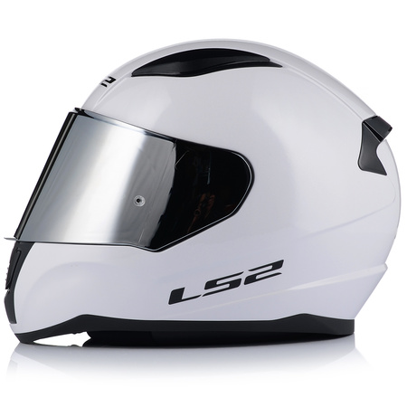 KASK MOTOCYKLOWY LS2 FF353 RAPID II BIAŁY POŁYSK ECE 22.06 + LUSTRZANA SZYBA