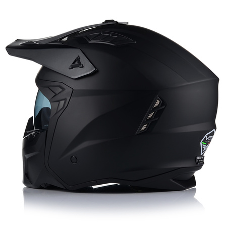 KASK MOTOCYKLOWY 4w1 VITO PREDATOR MATT ODPINANA SZCZĘKA + DASZEK + 2xSZYBA