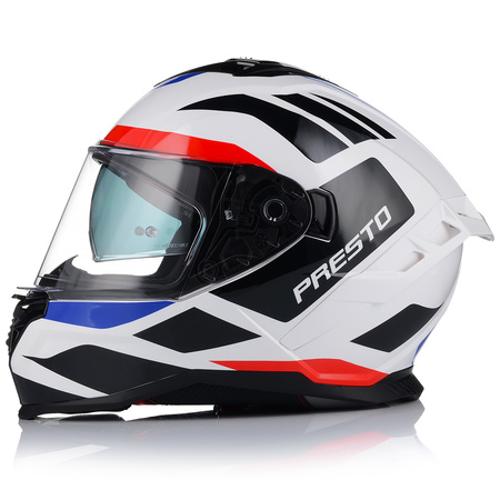 KASK MOTOCYKLOWY | VITO PRESTO | BIAŁY INTEGRALNY SYSTEM PINLOCK + BLENDA