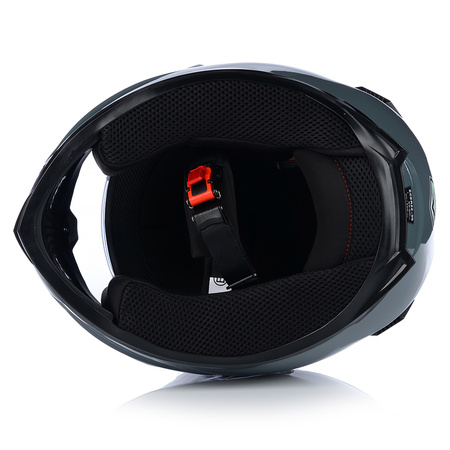 KASK MOTOCYKLOWY | VITO DUOMO | SZARY POŁYSK + INTERKOM 1ST BLUETOOTH