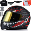 KASK MOTOCYKLOWY LS2 FF353 RAPID II KAIJU 06 + LUSTRZANKA ZŁOTA SZYBA