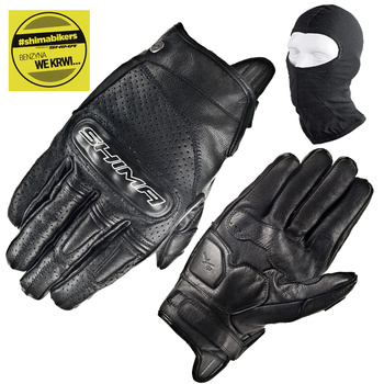 RĘKAWICE MOTOCYKLOWE | SHIMA CALIBER BLACK | MĘSKIE KLASYCZNE + GRATIS