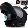 KASK MOTOCYKLOWY VITO FURIO CZARNY MAT SZCZĘKOWY + INTERKOM VITO BLUETOOTH