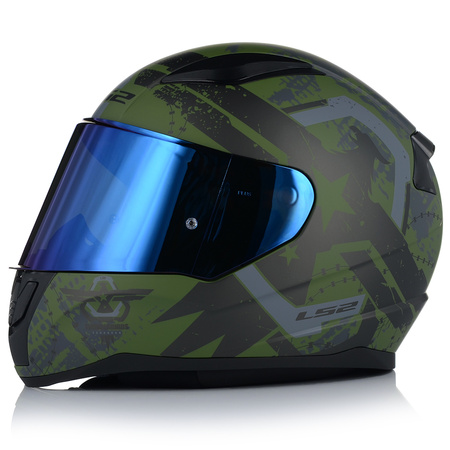 KASK MOTOCYKLOWY LS2 FF353 RAPID II THUNDER BIRDS 22.06 + NIEBIESKA SZYBA