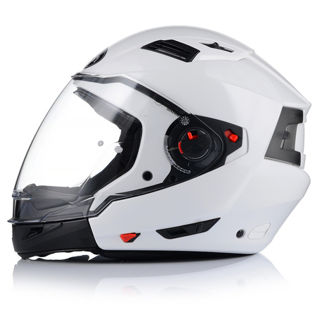 KASK MOTOCYKLOWY OTWARTY 2w1 AIROH EXECUTIVE BIAŁY ODPINANA SZCZĘKA +BLENDA