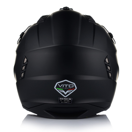 KASK MOTOCYKLOWY 4w1 VITO PREDATOR MATT ODPINANA SZCZĘKA + DASZEK + 2xSZYBA