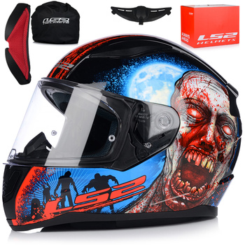 KASK MOTOCYKLOWY LS2 FF353 RAPID II ZOMBIE RED SYSTEM PINLOCK ECER 22.06