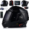 KASK MOTOCYKLOWY LS2 FF901 ADVANT CZARNY POŁYSK + INTERKOM VITO BLUETOOTH