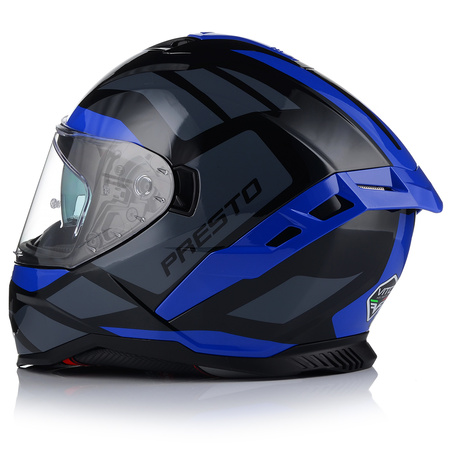 KASK MOTOCYKLOWY | VITO PRESTO BLUE | INTEGRALNY SYSTEM PINLOCK + BLENDA
