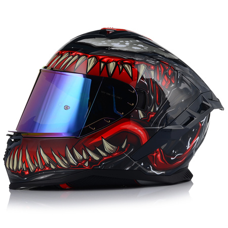 KASK MOTOCYKLOWY | VITO PRESTO MONSTER | INTEGRALNY + TĘCZOWA SZYBA + BLENDA