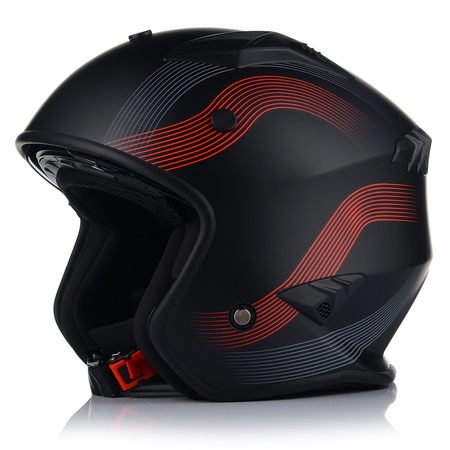 KASK MOTOCYKLOWY | VITO BRUZANO RED | OTWARTY + ODPINANA SZCZĘKA + BLENDA