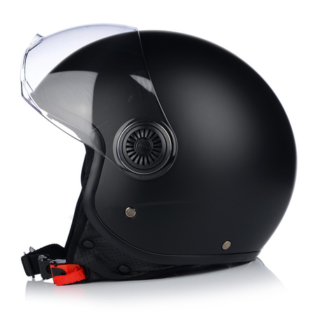 KASK MOTOCYKLOWY OTWARTY | VITO LORETO | CZARNY MAT SKUTER CHOPPER ECE 22.06