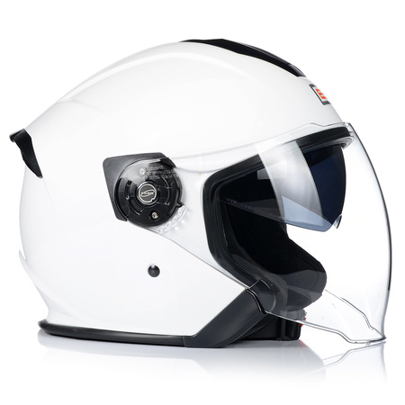 OTWARTY KASK MOTOCYKLOWY BIAŁY ORIGINE PALIO SKUTER CHOPPER + BLENDA 