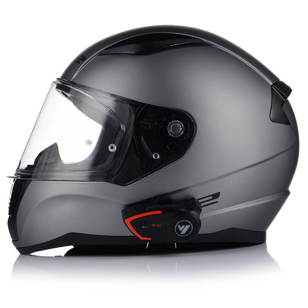 KASK MOTOCYKLOWY LS2 FF353 RAPID II SZARY MATT + INTERKOM VITO BLUETOOTH
