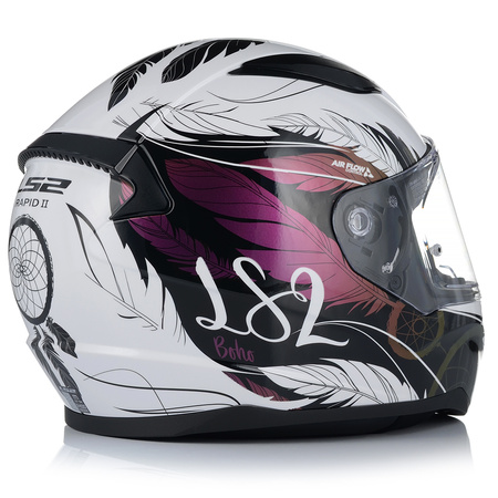 KASK MOTOCYKLOWY LS2 FF353 RAPID II BOHO DAMSKI 22.06 + TĘCZOWA SZYBA