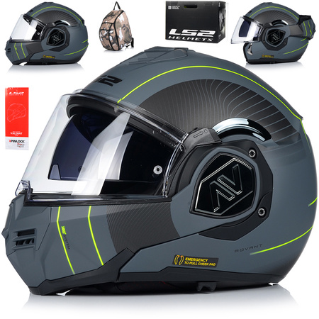 KASK MOTOCYKLOWY | LS2 FF906 ADVANT COOPER | SZCZĘKOWY + PINLOCK + PLECAK 