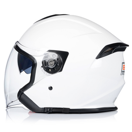 OTWARTY KASK MOTOCYKLOWY BIAŁY ORIGINE PALIO SKUTER CHOPPER + BLENDA 