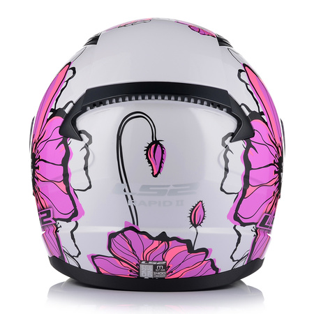 KASK MOTOCYKLOWY LS2 FF353 RAPID II POPPIES DAMSKI RÓŻOWY + TĘCZOWA SZYBA