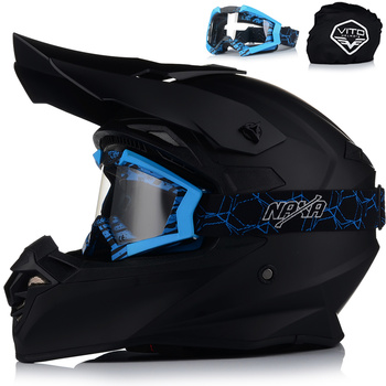 KASK MOTOCYKLOWY | VITO TIVOLI + GOGLE NAXA | OFF-ROAD ENDURO CROSS QUAD