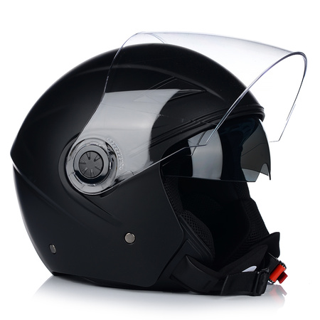 KASK MOTOCYKLOWY OTWARTY | VITO AMARO BLACK | MATOWY SKUTER CHOPPER +BLENDA 
