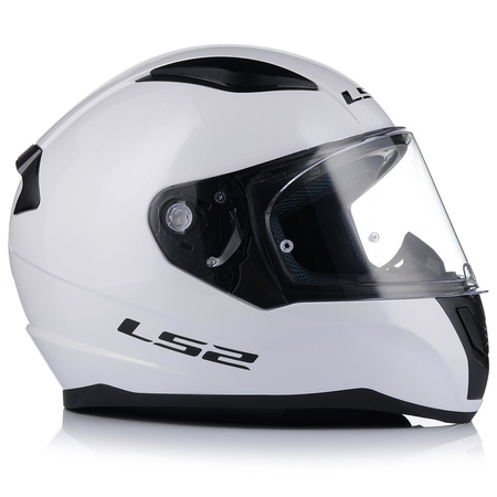 KASK MOTOCYKLOWY LS2 FF353 RAPID II BIAŁY POŁYSK + INTERKOM VITO BLUETOOTH