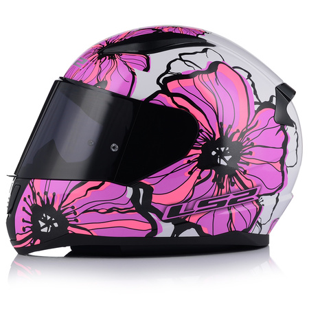 KASK MOTOCYKLOWY LS2 FF353 RAPID II POPPIES DAMSKI RÓŻOWY  + CIEMNA SZYBA