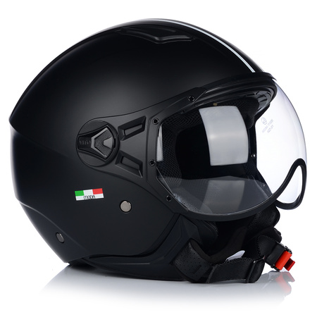 KASK MOTOCYKLOWY OTWARTY | VITO MODA MATT BLACK | SKUTER CHOPPER ECE 22.06 2XL
