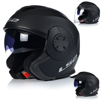 OTWARTY KASK MOTOCYKLOWY LS2 OF570 MAT 3w1 + DASZEK + SZYBA + BLENDA